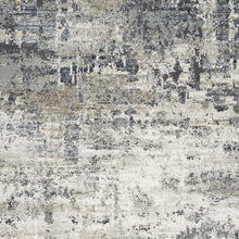 8' Ivory Teal Machine Woven Abstract Round Indoor Area Rug