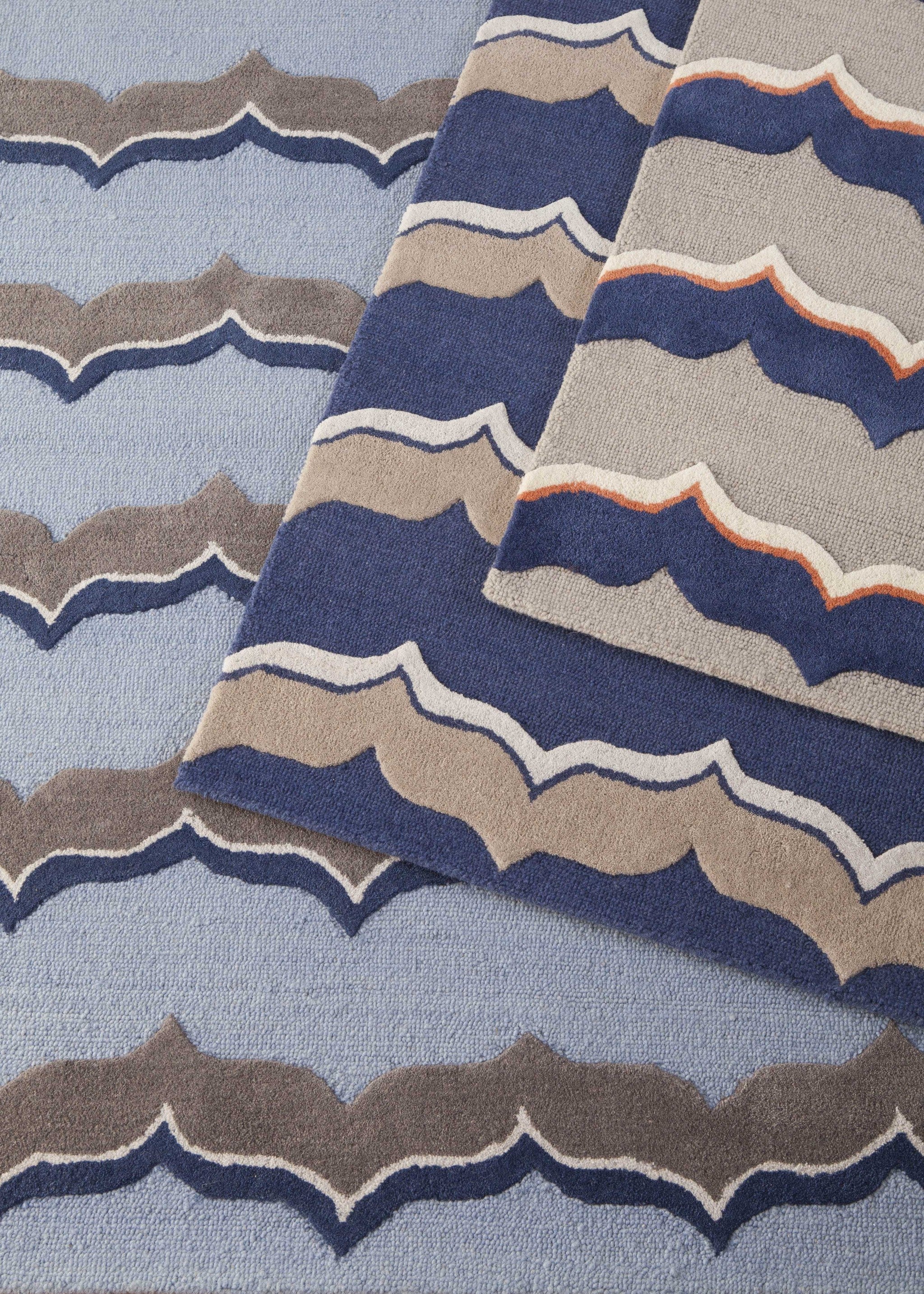 3'3 X 5'3 Wool Putty Indigo Area Rug