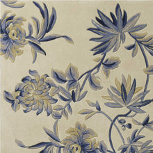 2' X 8' Runner Wool Ivory Or Blue Area Rug