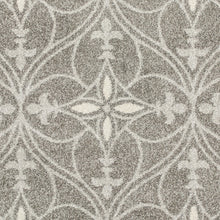 7'X10' Grey Machine Woven Uv Treated Ogee Indoor Outdoor Area Rug