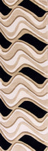 3' X 5' Black Or Beige Abstract Waves Wool Area Rug
