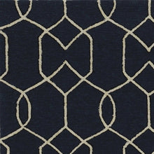 5' X 7' Navy Geometric Trellis Uv Treated Indoor Area Rug