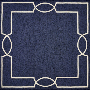 7' Square   Uv Treated Polypropylene Ocean Area Rug