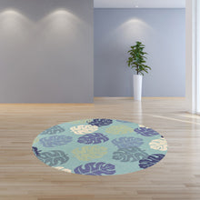 7' X 9'  Uv Treated Polypropylene Turquoise Area Rug