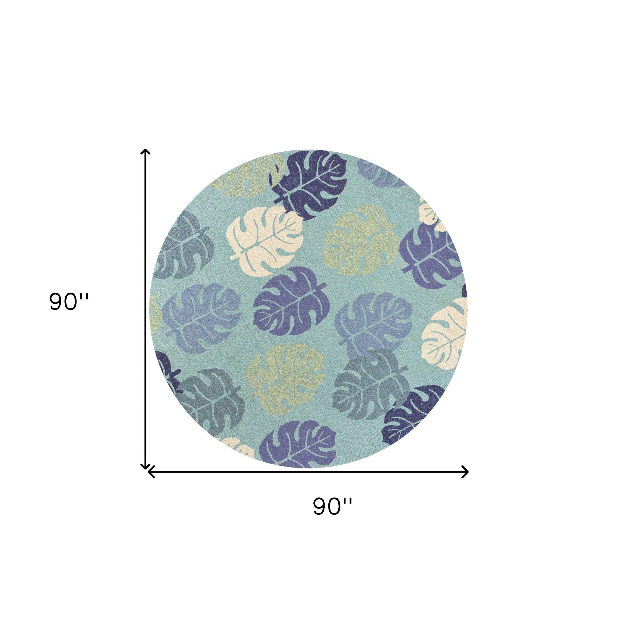 7' X 9'  Uv Treated Polypropylene Turquoise Area Rug