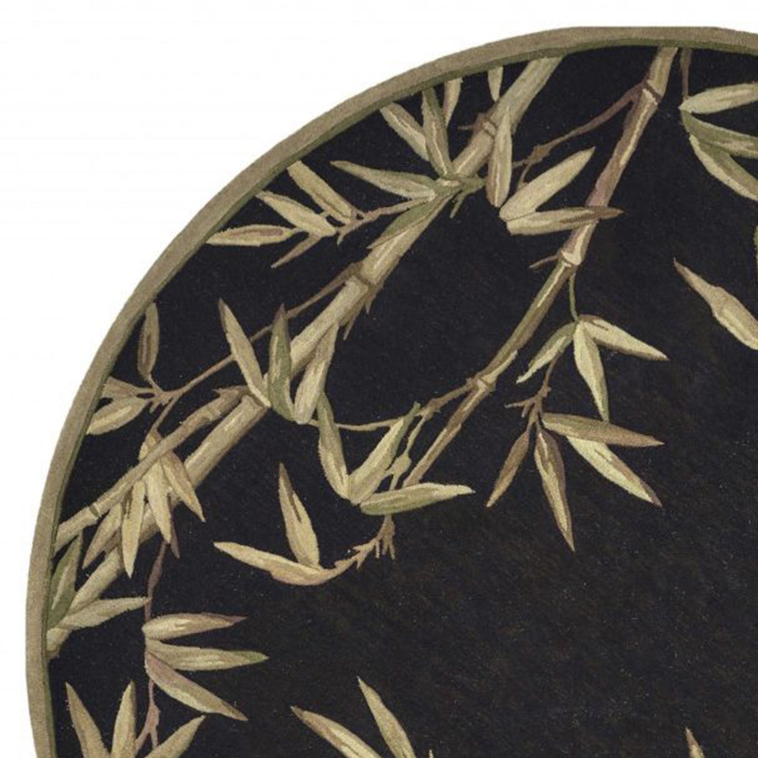 5' X 8'  Wool Black Area Rug