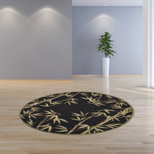 5' X 8'  Wool Black Area Rug
