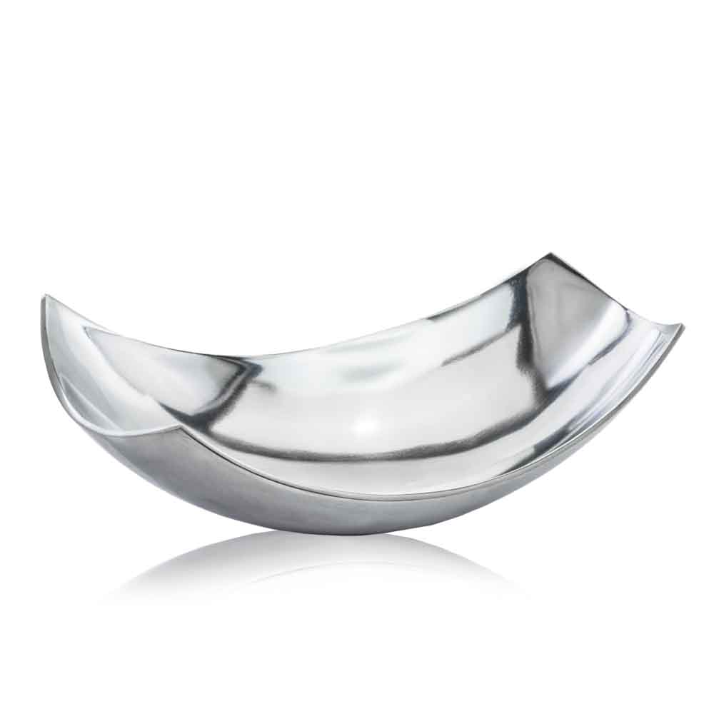 9.75" X 17" X 5.5" Buffed, Silver, Large Scoop Bowl