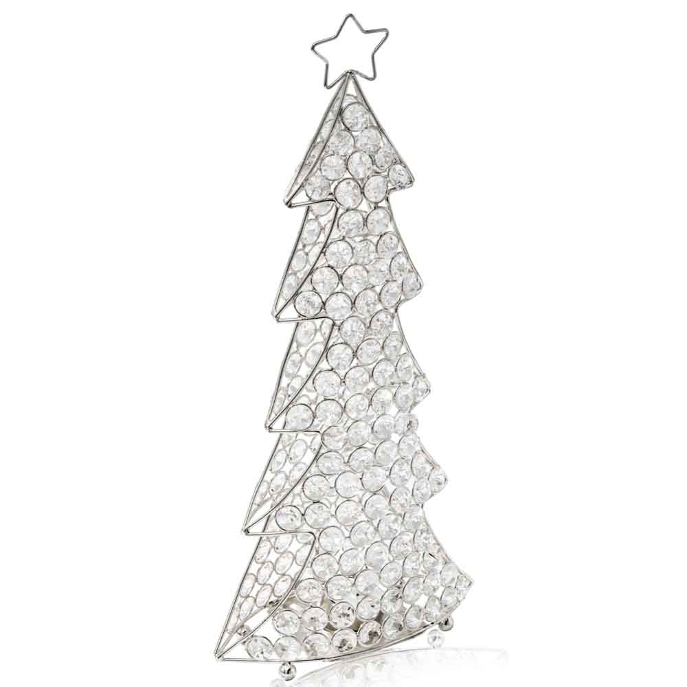 Glam Silver And Faux Crystal Christmas Tree 16"