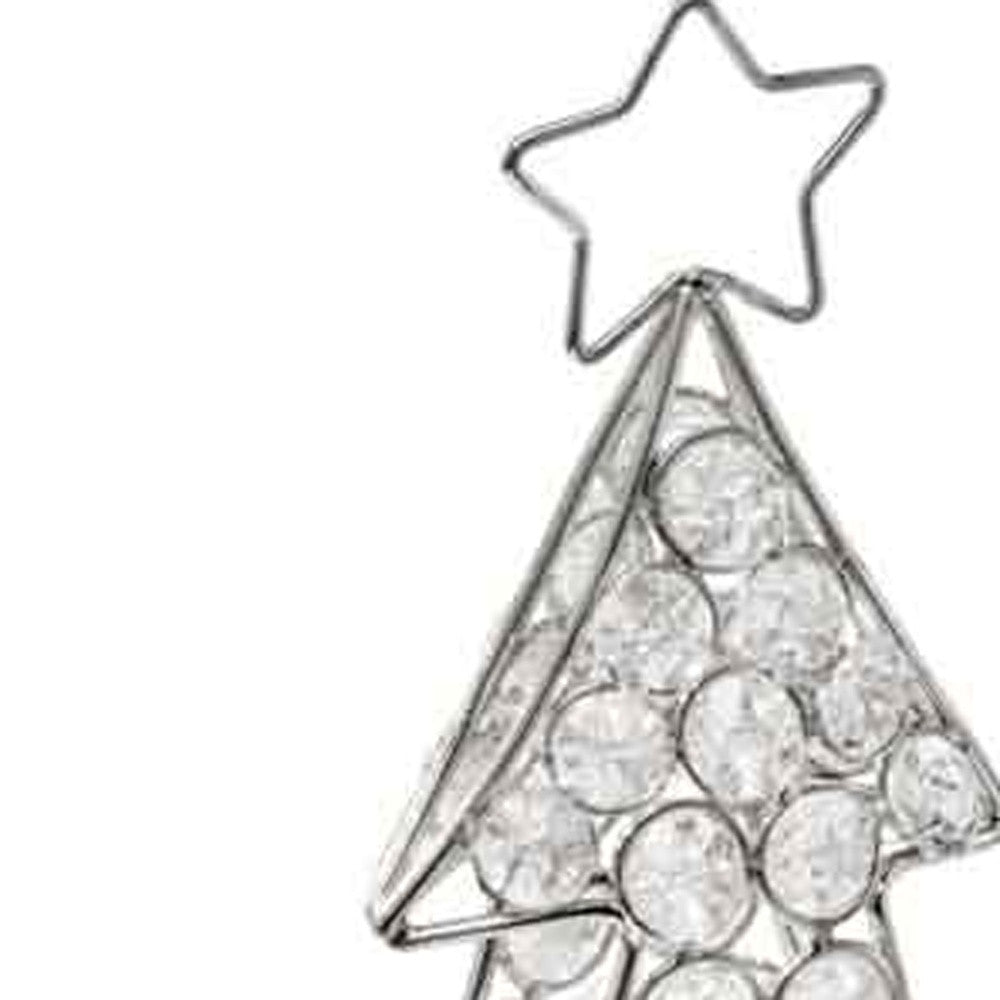 Glam Silver And Faux Crystal Christmas Tree 16"