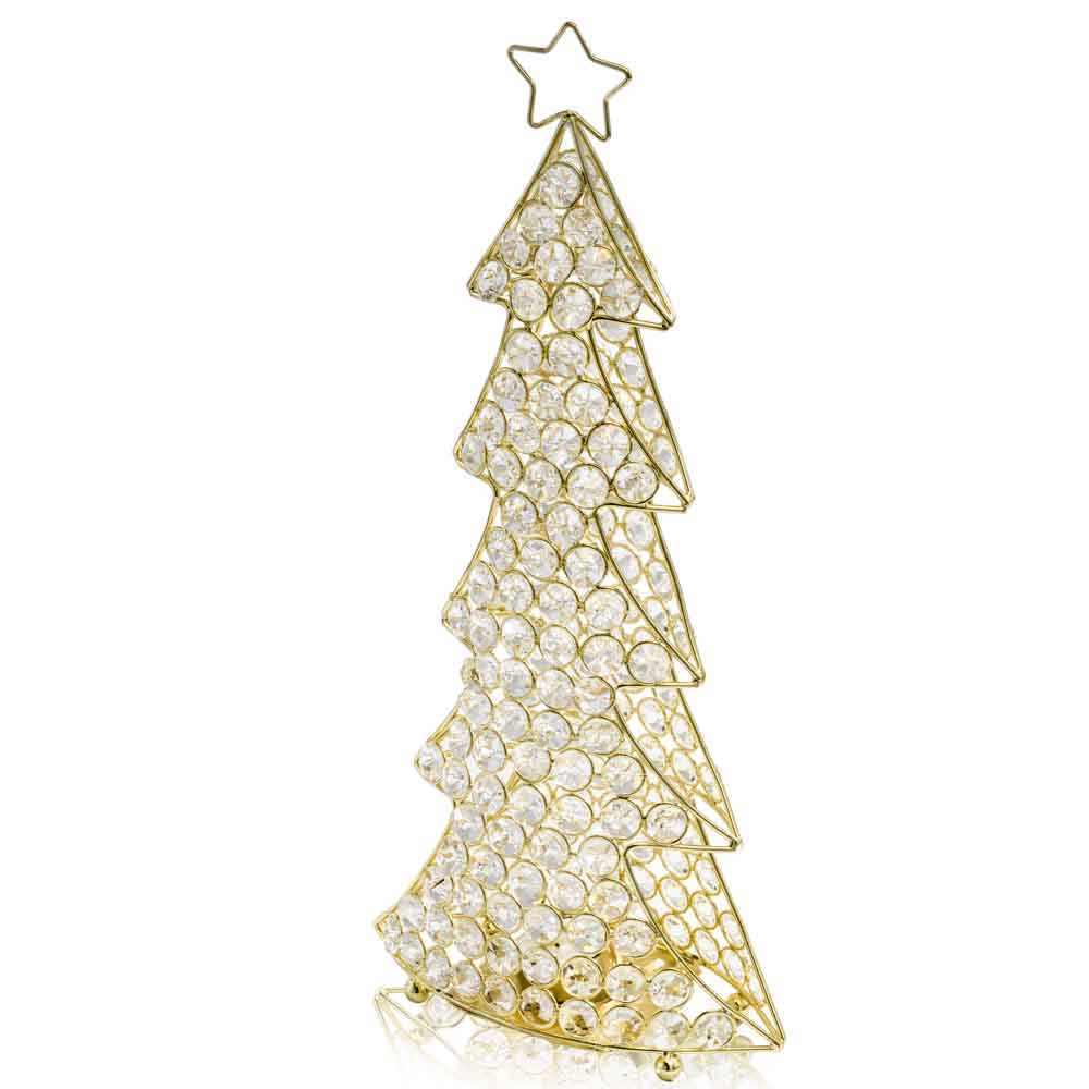Glam Silver And Faux Crystal Christmas Tree 16"