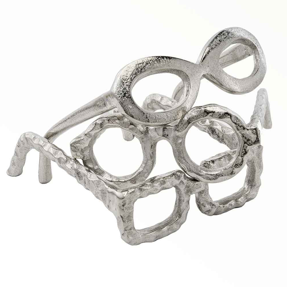 2" Silver Buffed Aluminum Decorative Eyeglasses
