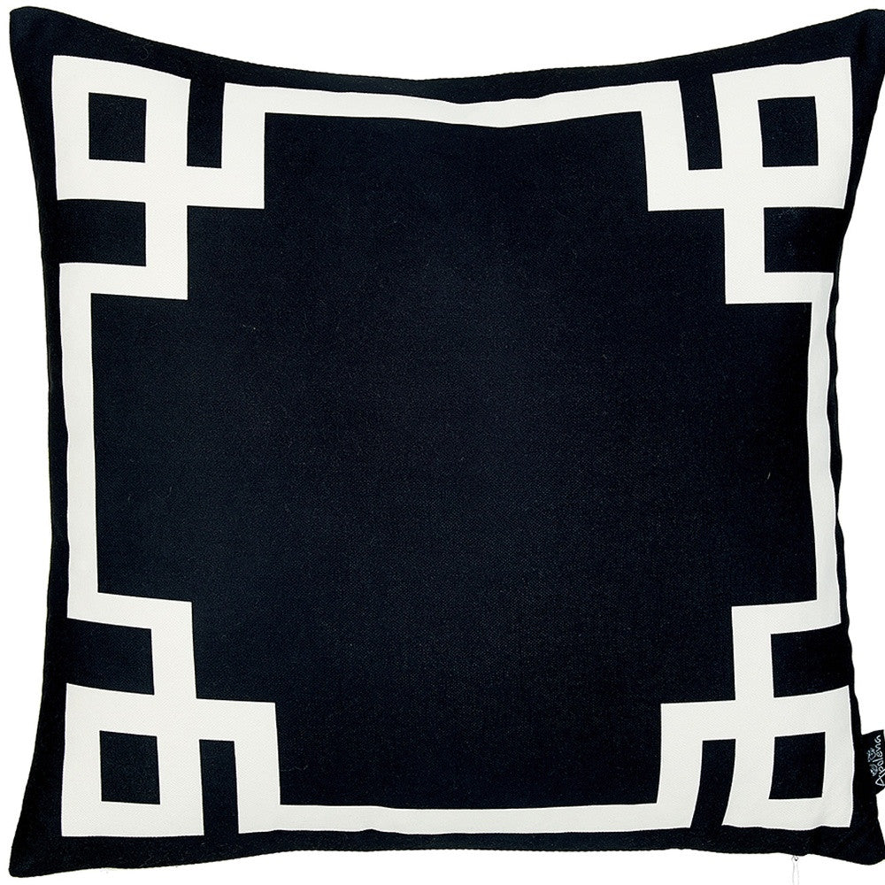 Black And White Geometric Decorative Throw Pillow Cover
