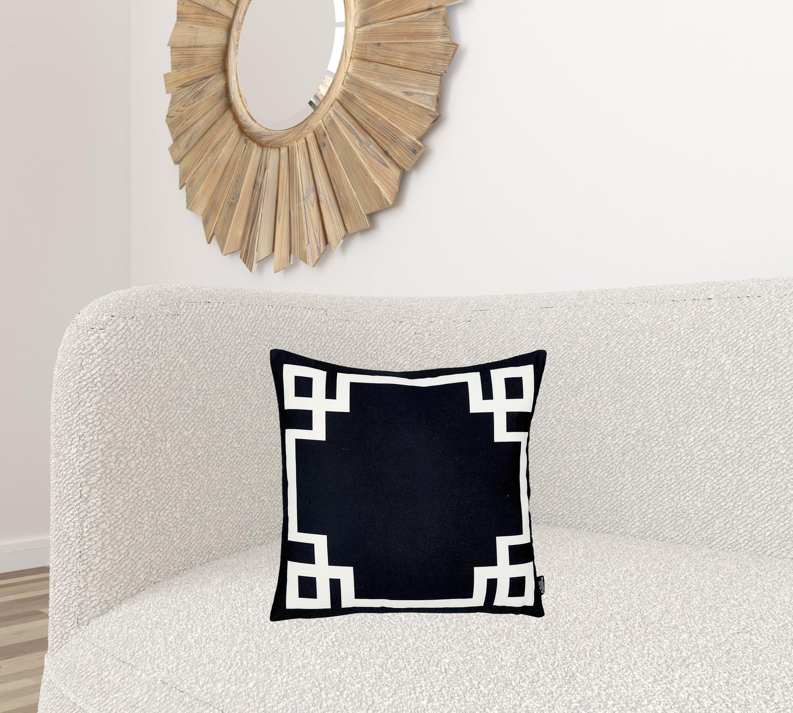 Black And White Geometric Decorative Throw Pillow Cover