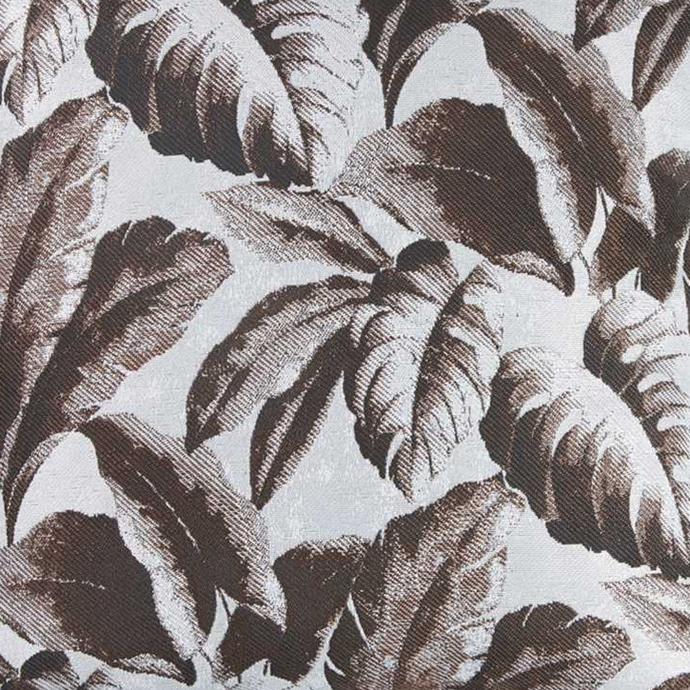 Brown Jacquard Tropical Leaf Decorative Throw Pillow Cover