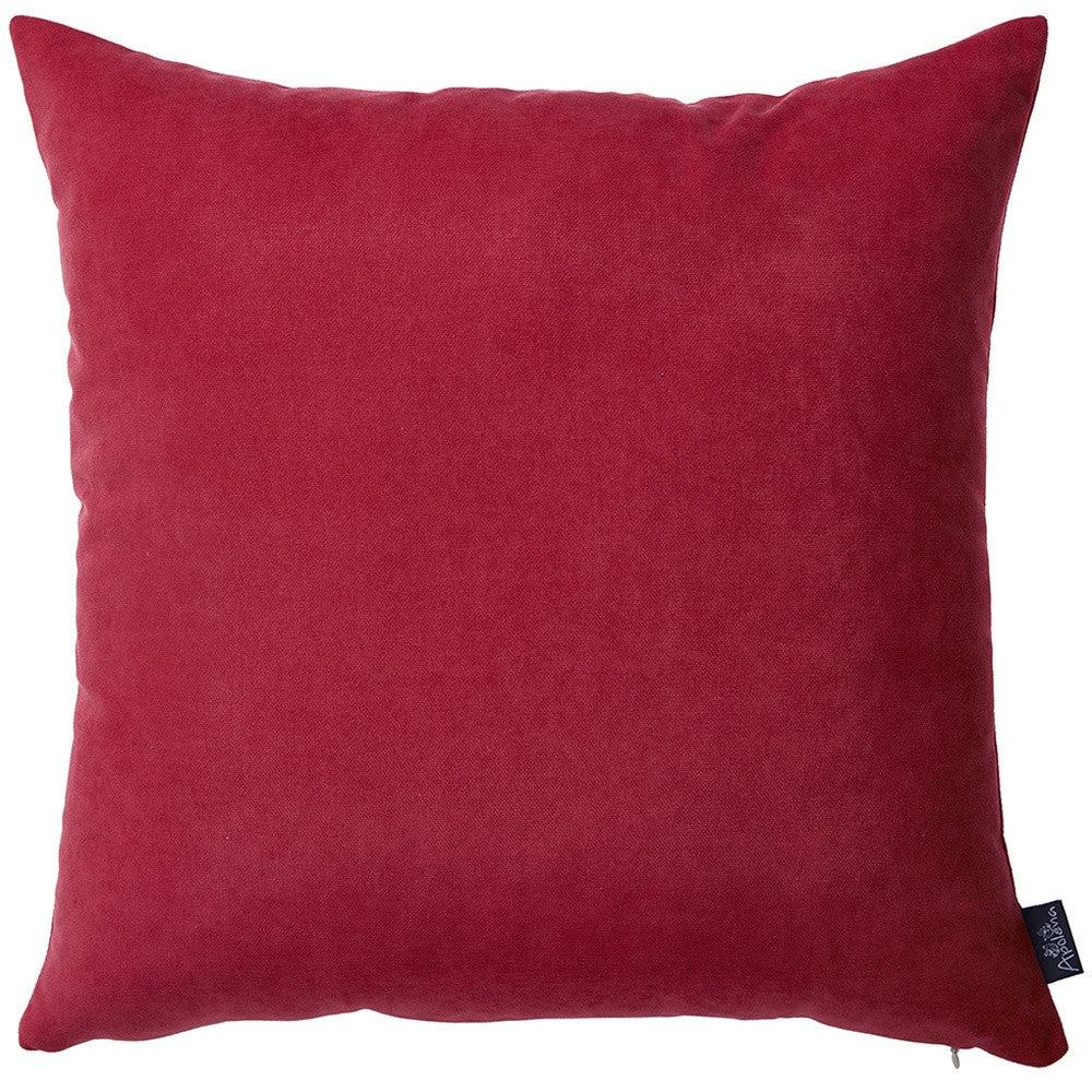 Set Of Two 18 X 18 Red Does Not Apply Solid Color Zippered Polyester Throw Pillow Cover