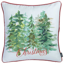 Christmas Tree Forrest Square Printed Decorative Throw Pillow Cover