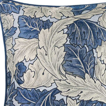 Blue And Grey Jacquard Leaf Decorative Throw Pillow Cover