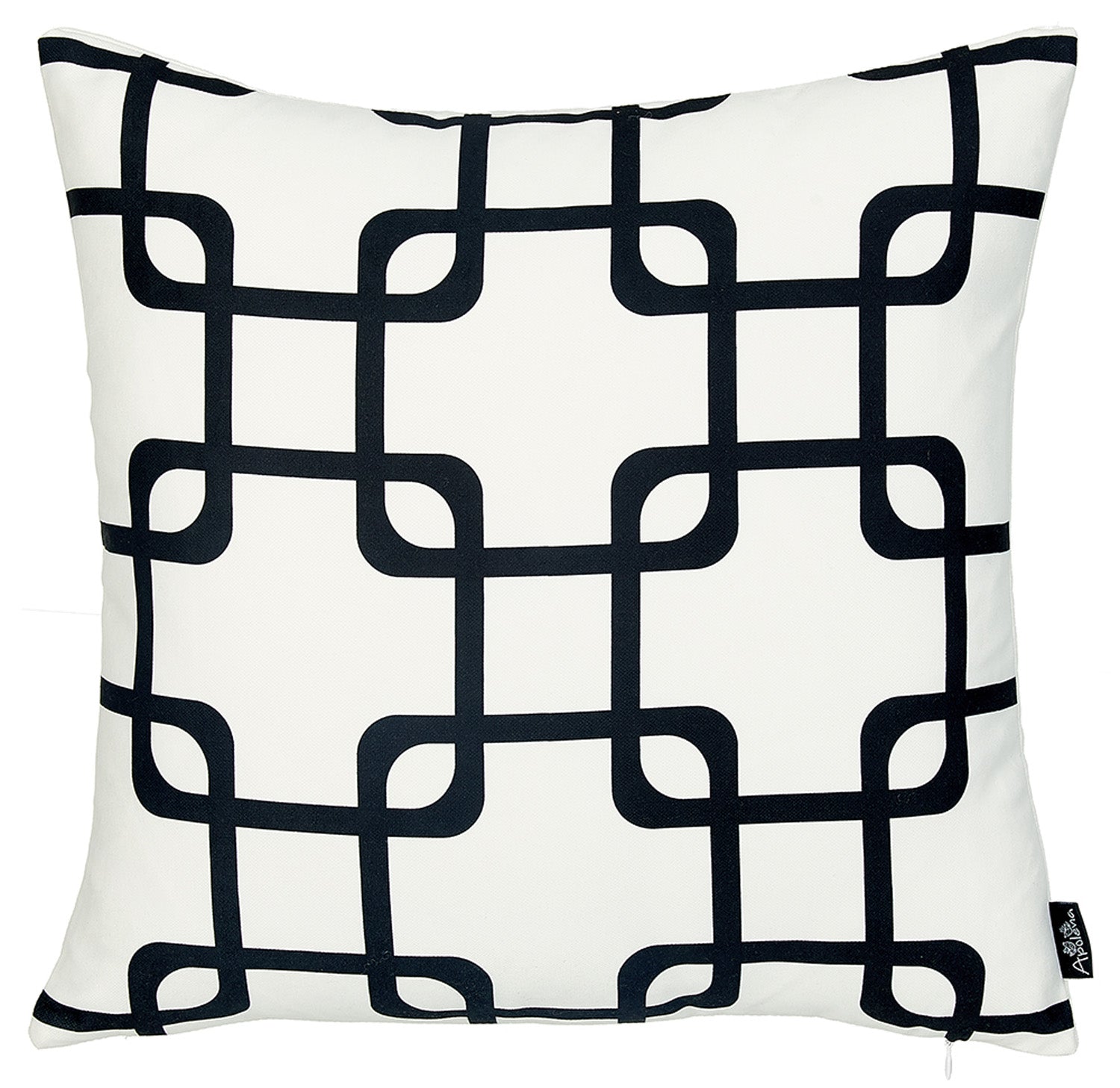 Black And White Geometric Squares Decorative Throw Pillow Cover