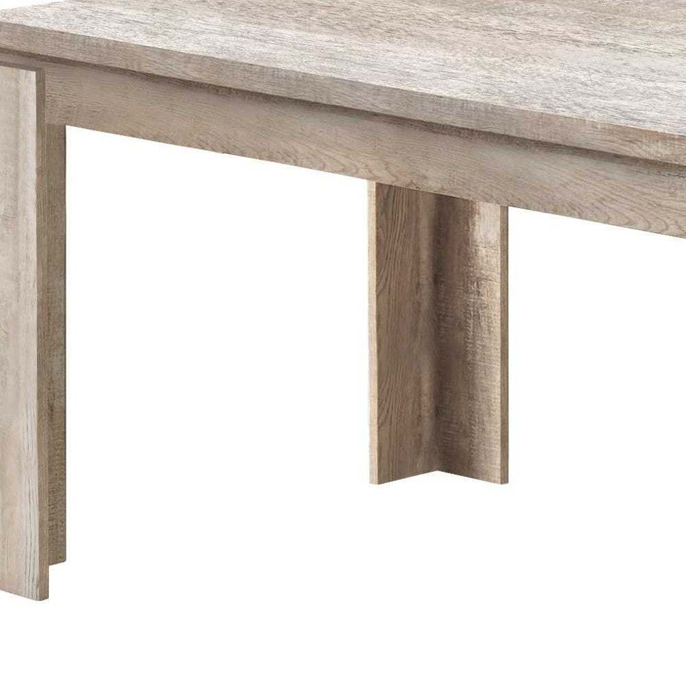 35.5" X 59" X 30.5" Taupe Reclaimed Wood Look  Dining Table