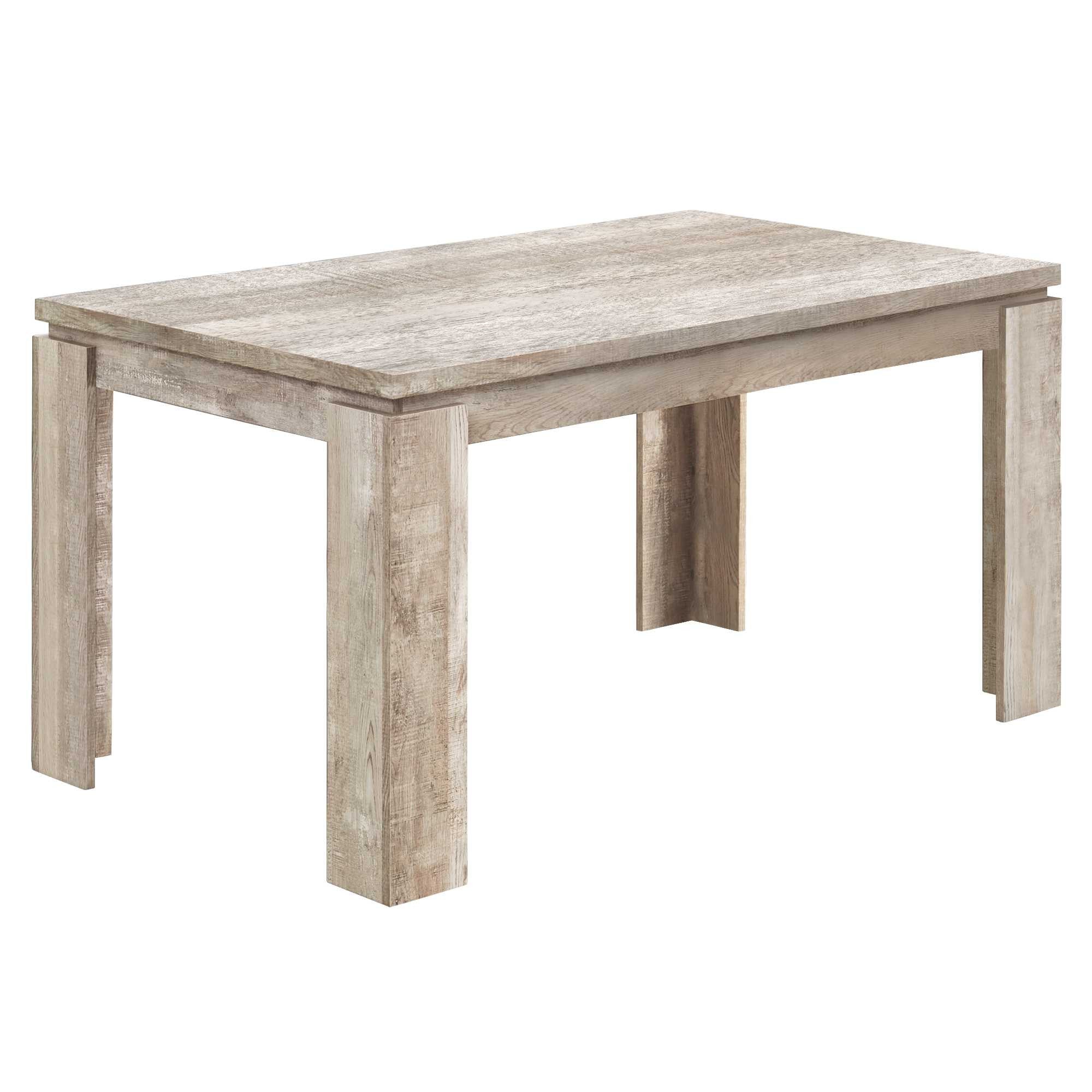35.5" X 59" X 30.5" Taupe Reclaimed Wood Look  Dining Table