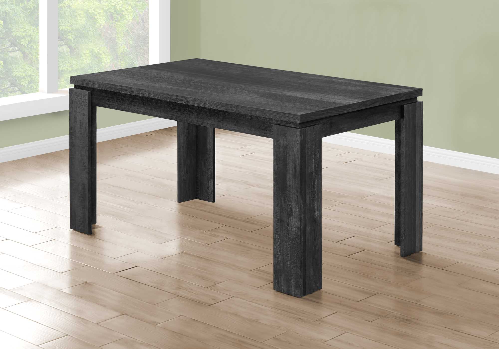 35.5" X 59" X 30.5" Black Reclaimed Wood Look  Dining Table