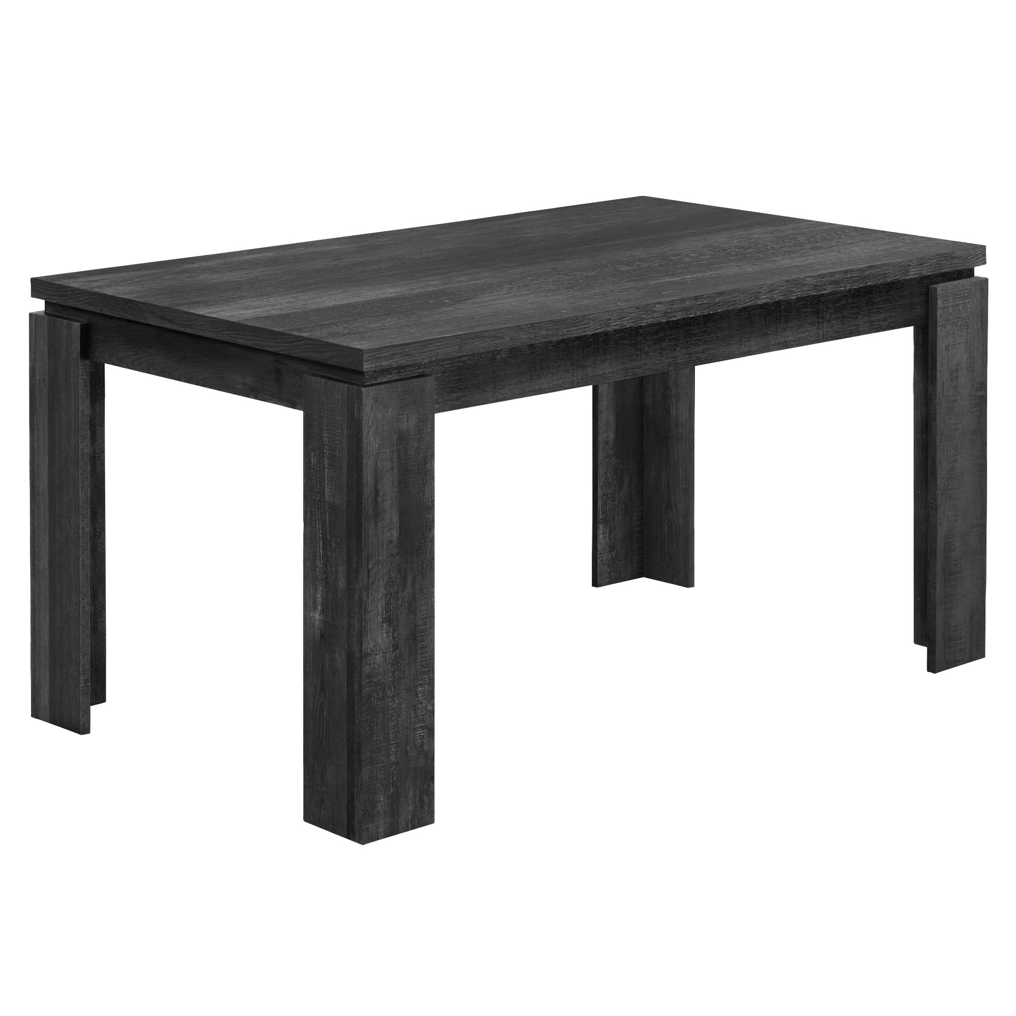 35.5" X 59" X 30.5" Black Reclaimed Wood Look  Dining Table