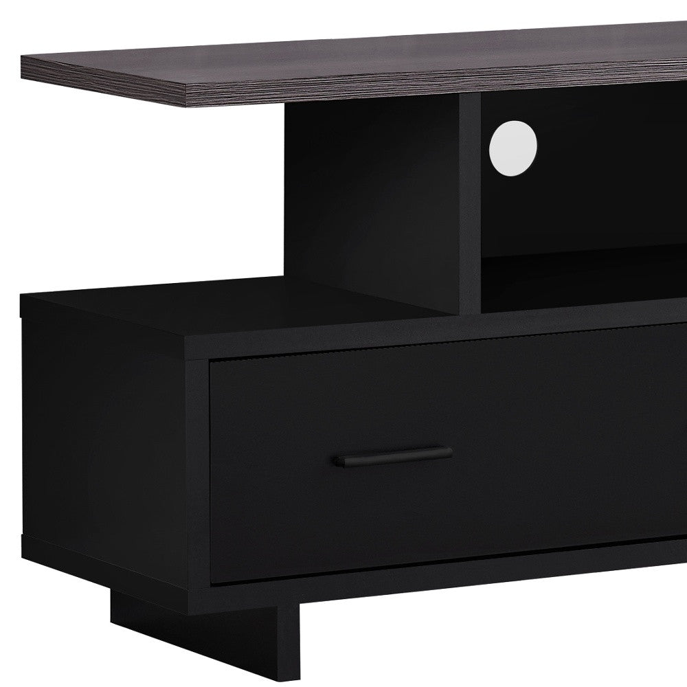 15.5" X 47.25" X 23.75" Blackgrey Top With Storage  Tv Stand