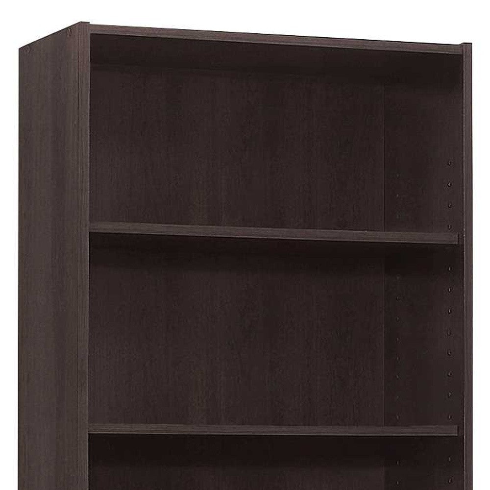 11.75" X 24.75" X 71.25" Cappuccino 5 Shelves  Bookcase