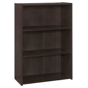 11.75" X 24.75" X 35.5" Cappuccino 3 Shelves  Bookcase