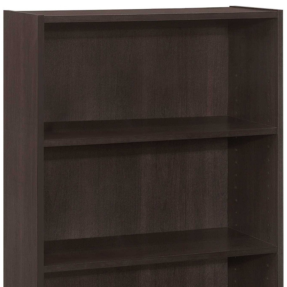 11.75" X 24.75" X 35.5" Cappuccino 3 Shelves  Bookcase