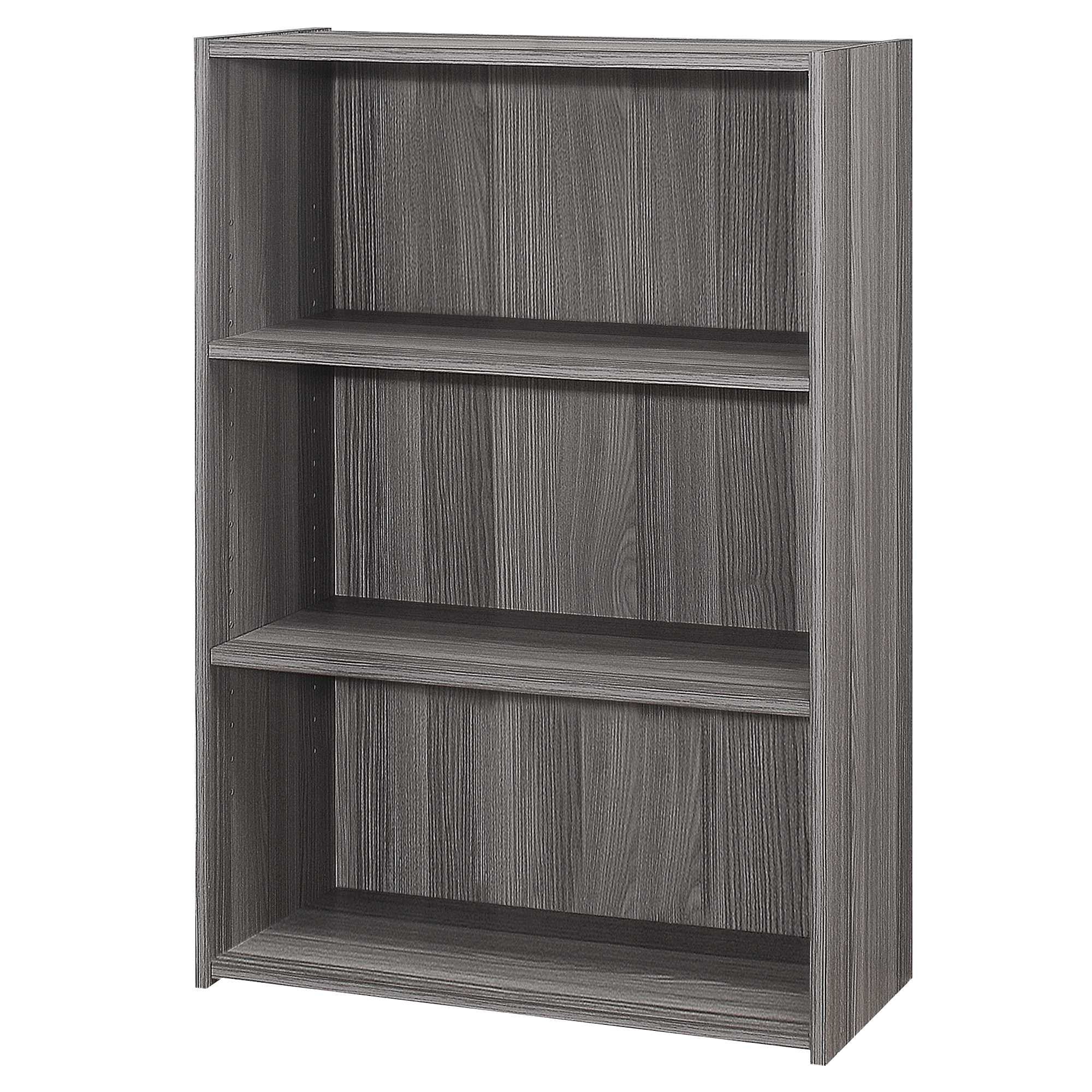 11.75" X 24.75" X 35.5" Grey 3 Shelves  Bookcase