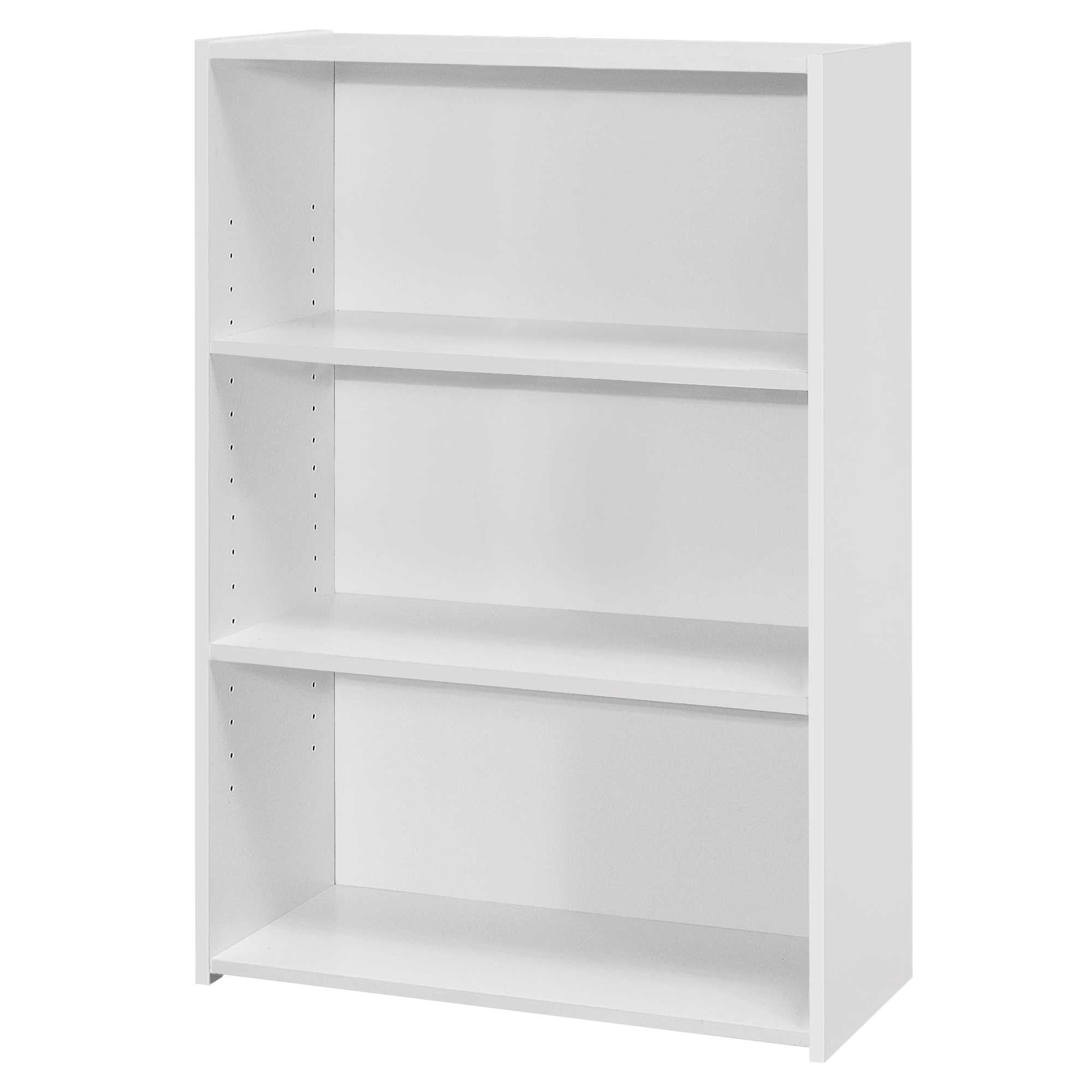 Three Shelf White Bookcase