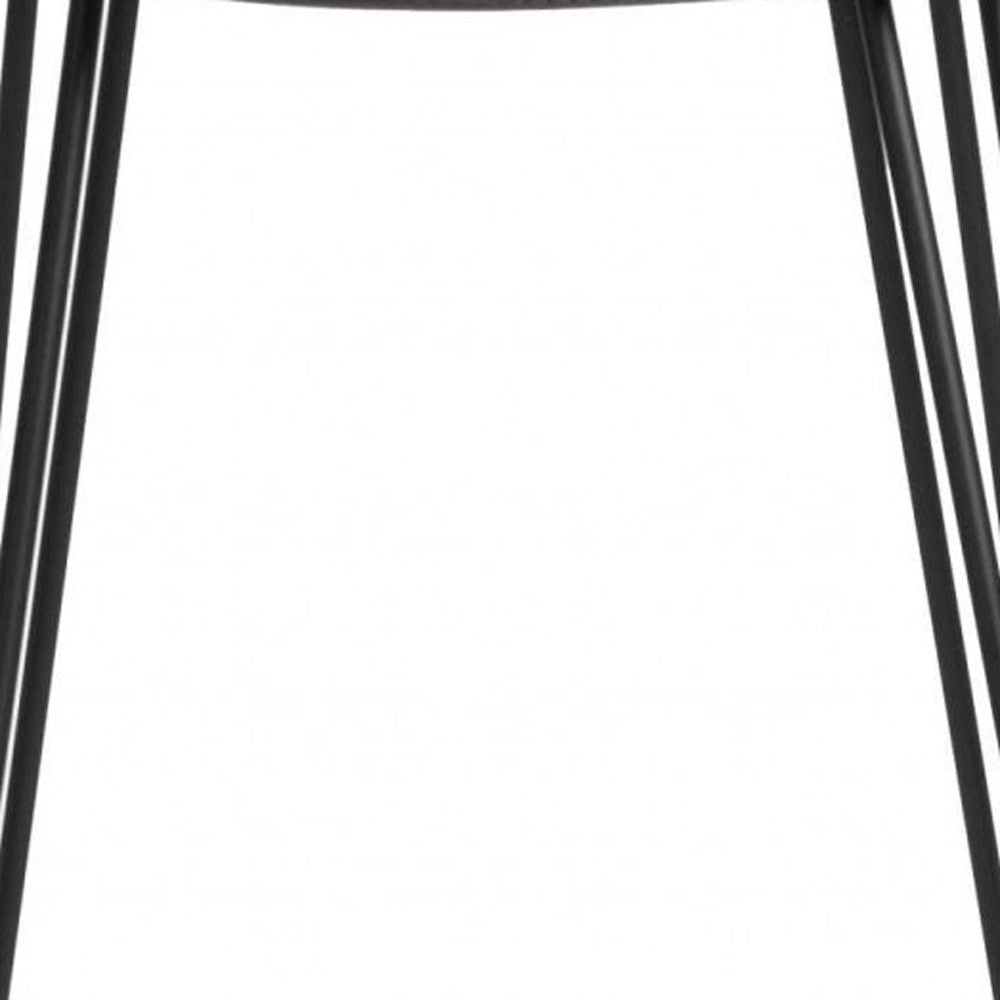 Taburete de bar de 22.45" x 19.3" x 40.16" en polipiel gris oscuro con patas en negro mate