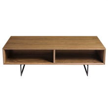 Mesa de centro rectangular de madera fabricada en nogal y negro de 47