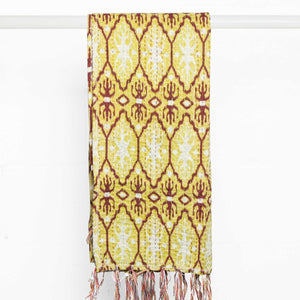 Yellow Cotton Ikat Reversable Throw