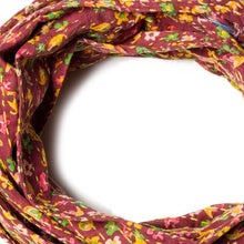 Red Cotton Floral Reversable Throw