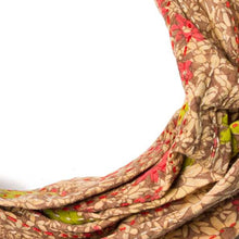 Brown Cotton Floral Reversable Throw