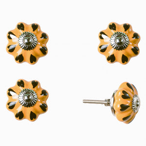 Ceramic Metal Yellow Green 8 Pack Knob - 1.5" x 1.5" x 1.5"