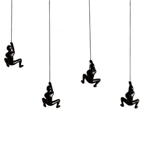 6" X 3" X 3" Resin Black 4 Pack Climbing Man