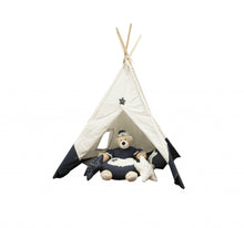 White, Blue Novelty Coastal Linen Floor Pillow