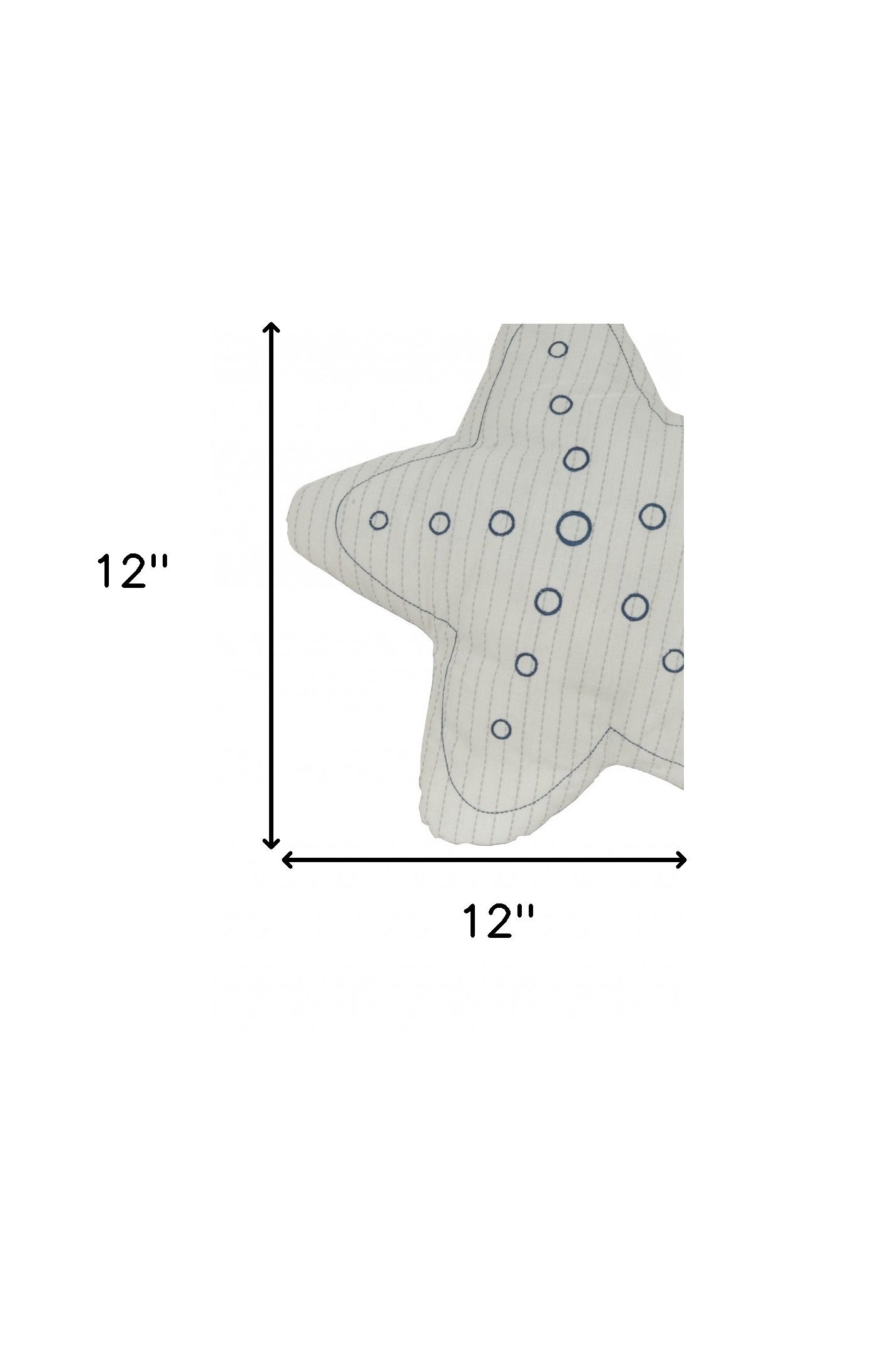 White With Blue 3D Shape Star Pillow