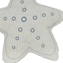 White With Blue 3D Shape Star Pillow
