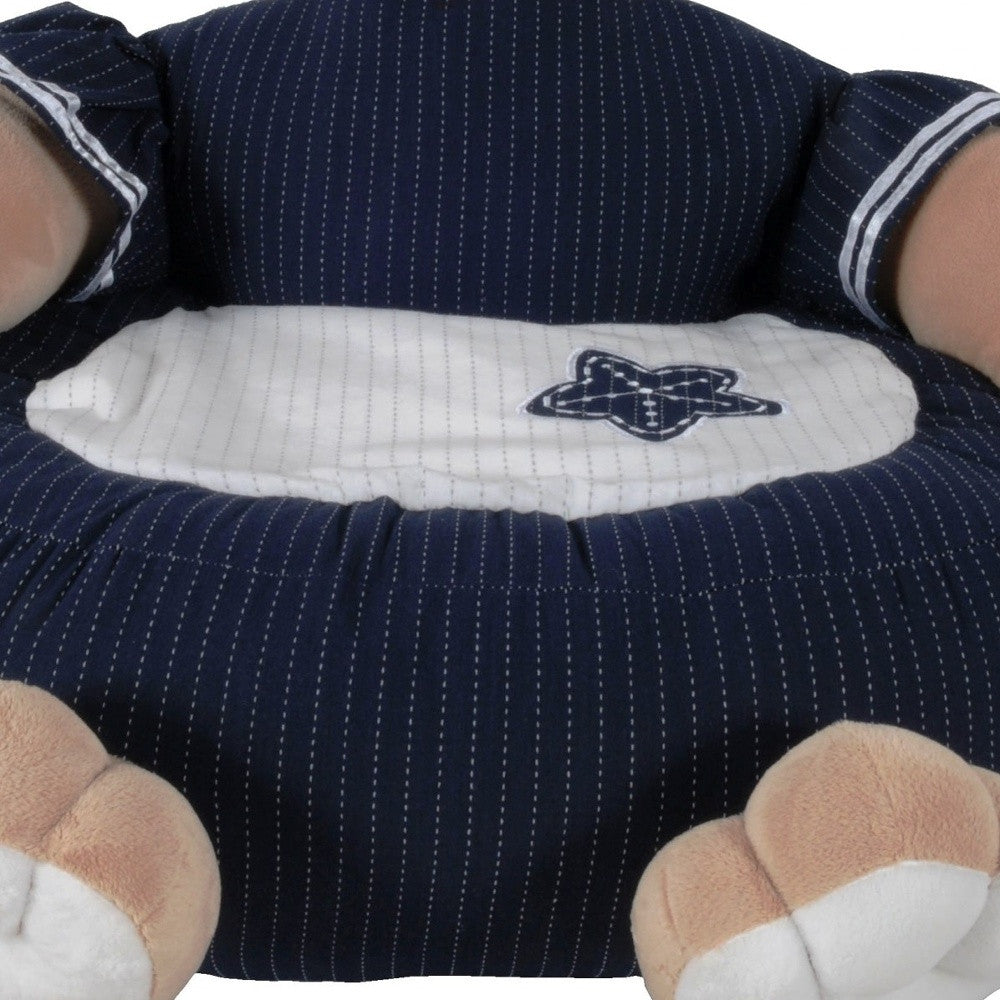 21.65" X 21.65" X 19.68" Whitebluenavy Bear Silla