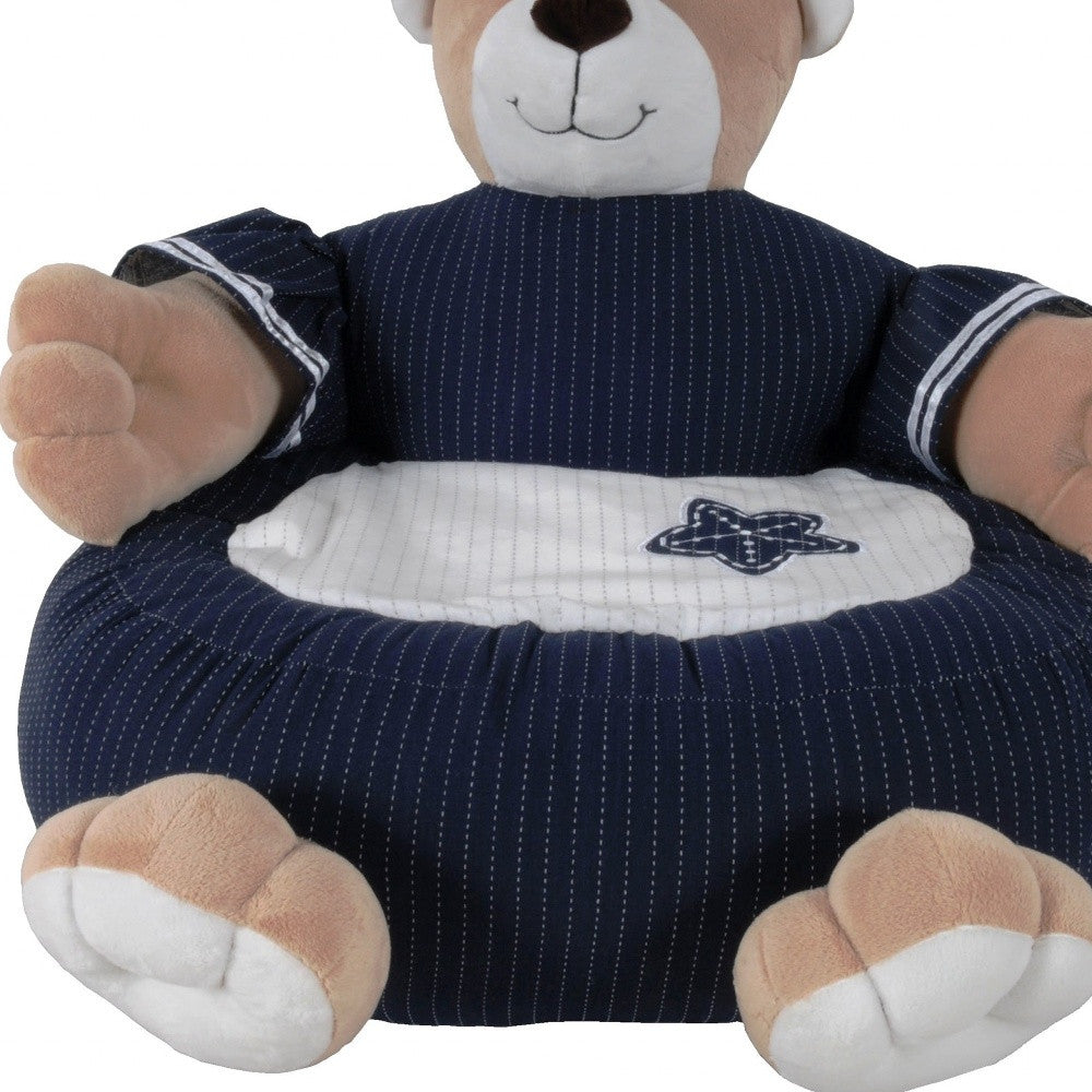 21.65" X 21.65" X 19.68" Whitebluenavy Bear Silla