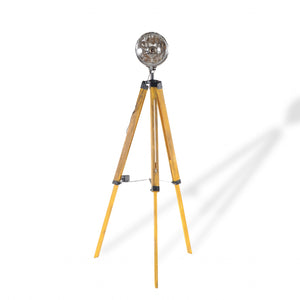 35" Distressed Tripod Floor Lamp With Cone