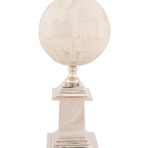 6.5" X 6.5" X 14.5" Bone Globe With Alluminum Base