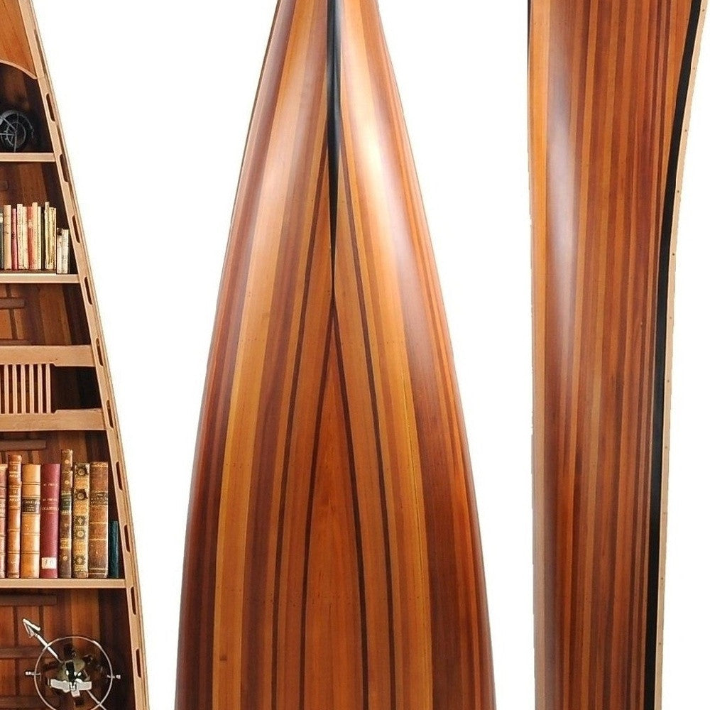 31" X 90" X 20.5" Wooden Canoe  Book Shelf