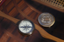 Brass Makers To The Queen Compass With Leather Case