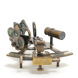 4" X 4.5" X 2.5" Nautical Sextant In Wood Box  Medium